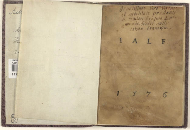 Tycho Brahe: De Nova Stella, 1573, omslag