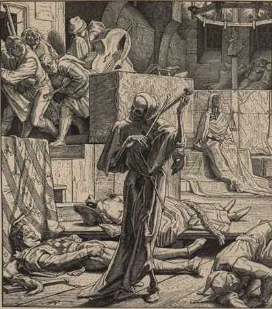 Døden spiller op på maskeballety i Paris 1830