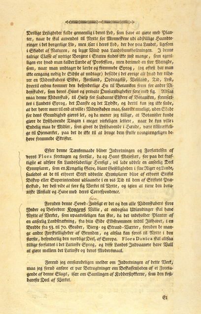 Indbydelsesskriftet til Flora Danica, 1761, side 2