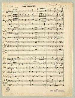 Nodeside fra Carl Nielsens instrumentation af 'Marseillaisen'. Klik for større billede