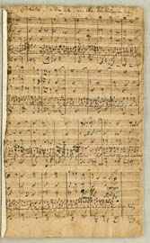 Klik for større billede. Første side af J.S. Bachs kantate 'Mein Herze schwimmt in Blut'