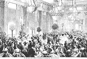 Billede fra hoffesten på Christianborg 7.9.1866. Klik for større billede