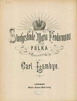 Forside til Carl Lumbyes 'Storfyrstinde Feodorowna Polka'. Klik for større billede