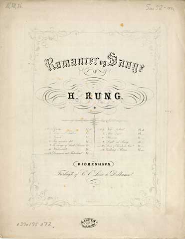 Titelblad til udgivelsen af sangen (1852)