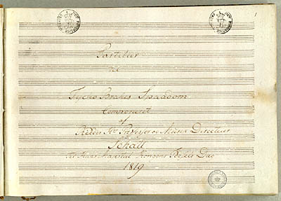 Titelblad fra Schalls partitur. Klik for større billede