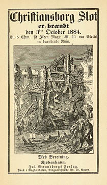 Titelblad til skillingsvise fra Christiansborgs Brand 1884. Klik for større billede