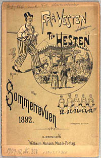 Titelbad til Sommerrevyen 'Fra Vesten til Hesten' 1892. Klik for større billede