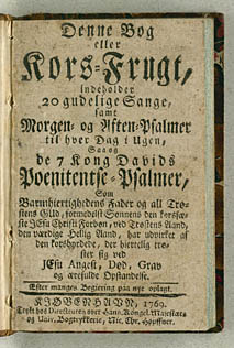 Samling af åndelige digte fra 1713, der bruger Chrysillis som melodiangivelse. Klik for større billede