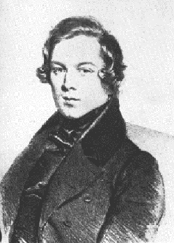 Portræt af Robert Schumann. Litografi af Josef Kriehuber, 1839