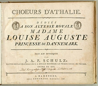 Titelblad til partituret med fransk tekst. Klik for større billede