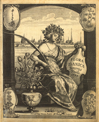 Simon Paulli: Flora Danica 1648. Frontispice